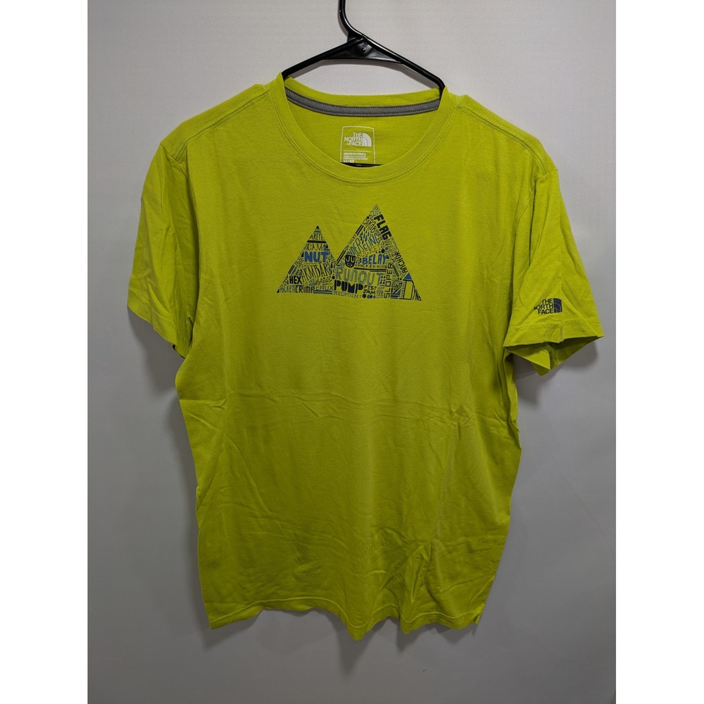 Mens The North Face Line Green Double Triangle Short Sleeve T-Shirt Size Medium